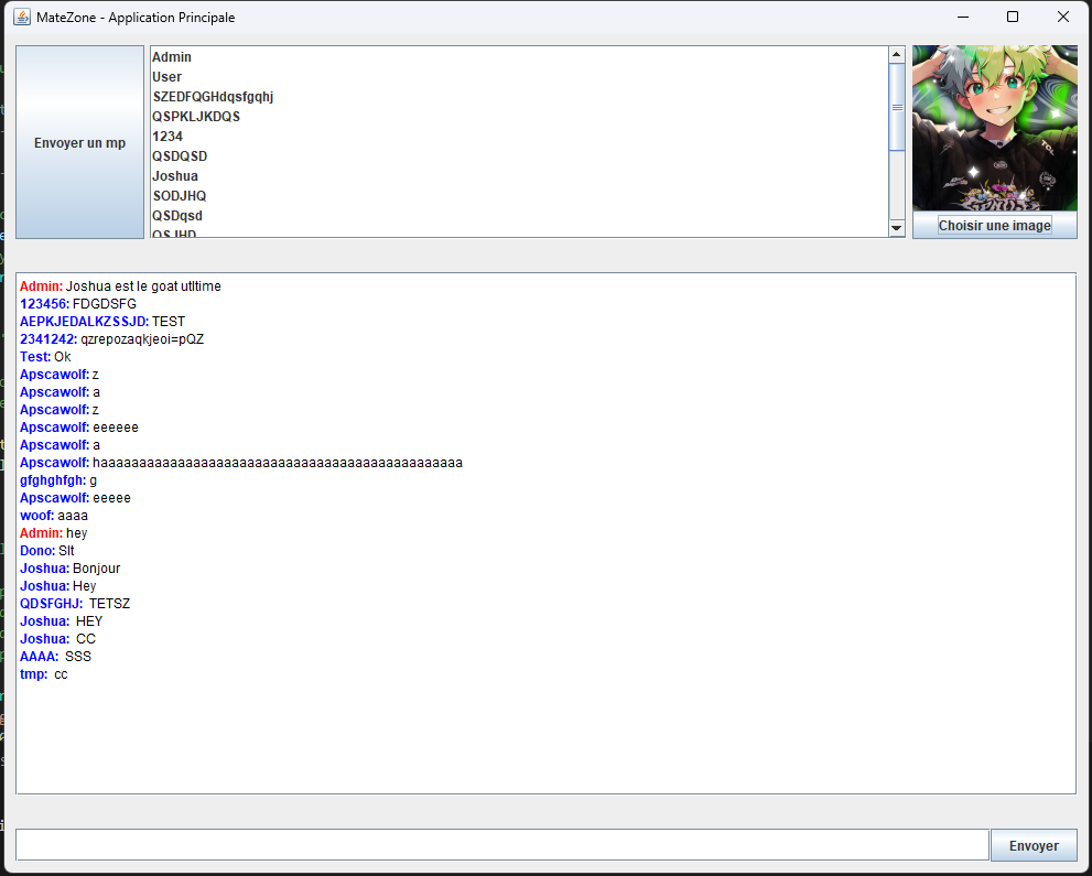 Interface principale MateZone