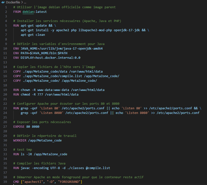 Configuration Docker pour MateZone - Dockerfile et containerisation