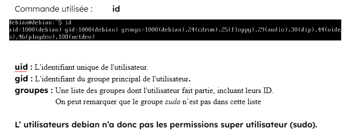 Information utilisateurs - Gestion multiutilisateurs VM Debian