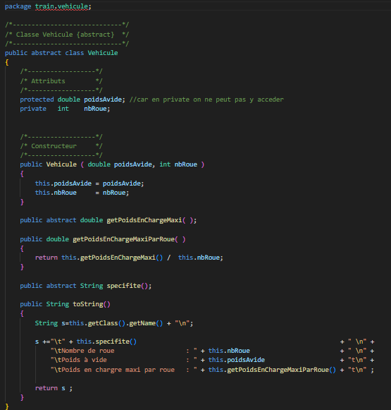 Classe Vehicule
